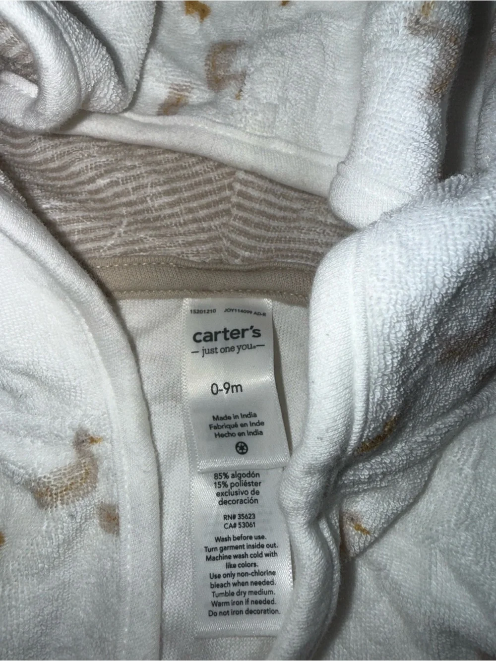 Cozy White Hooded Kids Robe with Duck Print